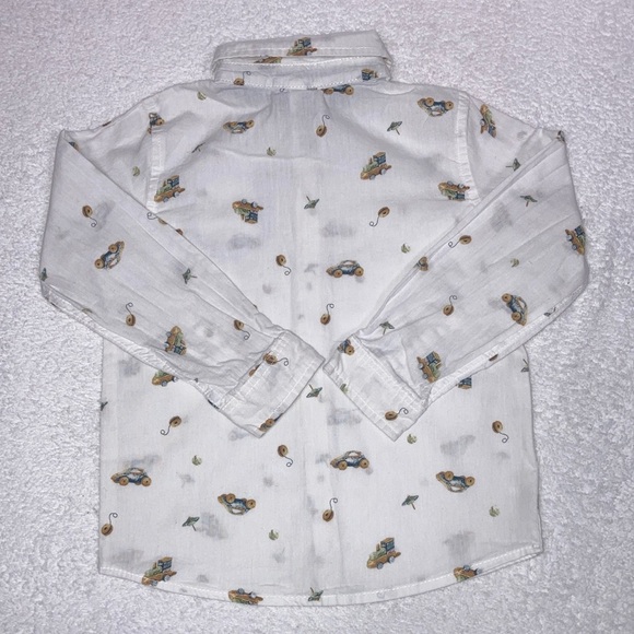 Little lad button down car, train, yo-yo, top shirt size 4t - Picture 5 of 7